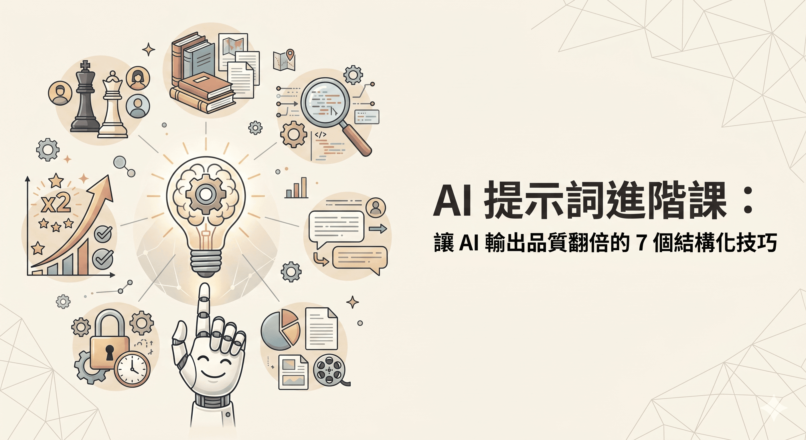 AI 提示詞進階課：讓 AI 輸出品質翻倍的 7 個結構化技巧