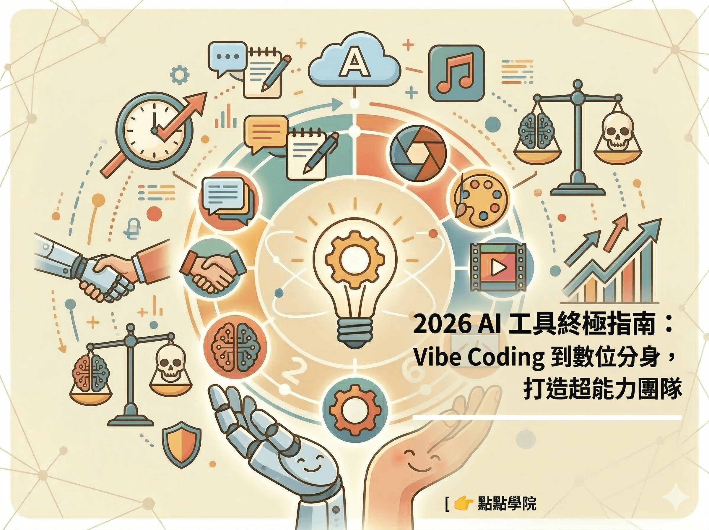2026 AI 工具終極指南:從 Vibe Coding 到數位分身,必備神器打造你的超能力團隊